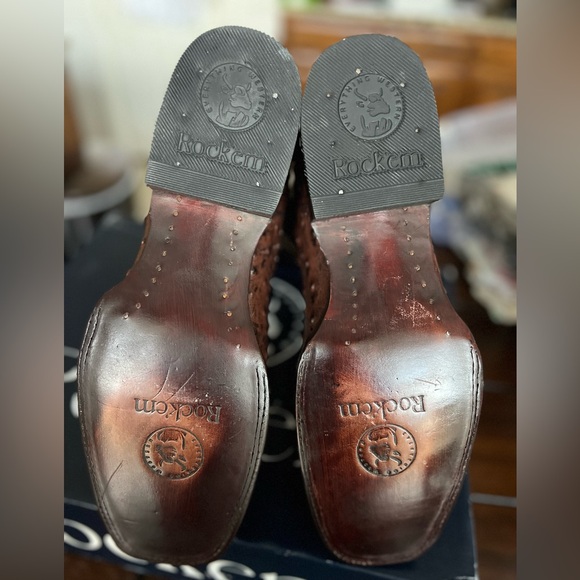 New Ostrich Matte Rustic Square Toe Cowboy Boot 12 - Picture 8 of 10